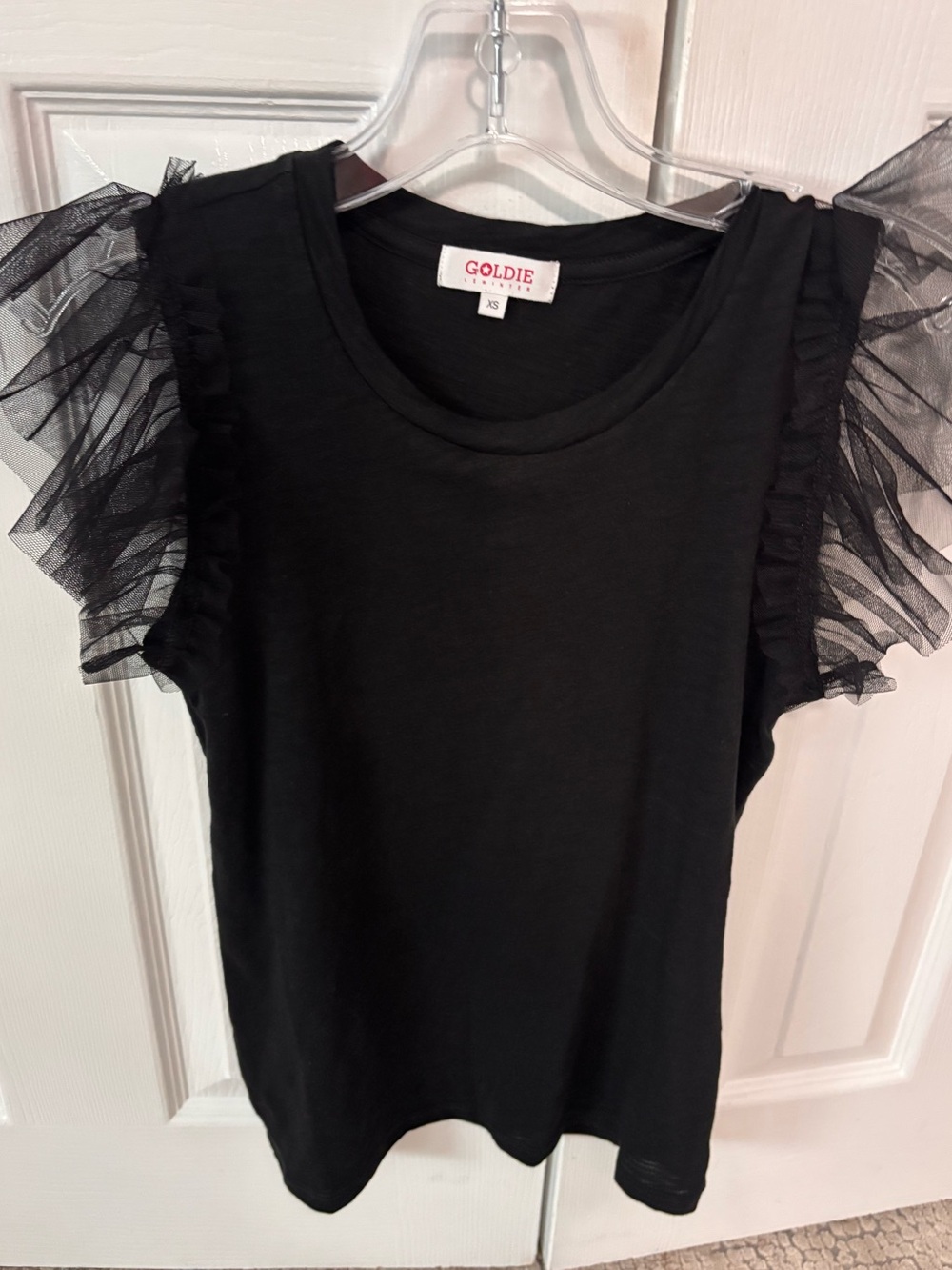 Goldie Black Ruffle Sleeve Tee size xs